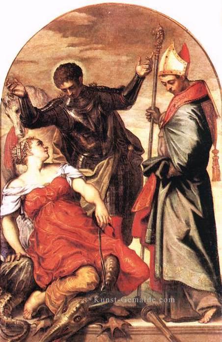 St Louis St George und die Prinzessin Italienische Renaissance Tintoretto Ölgemälde